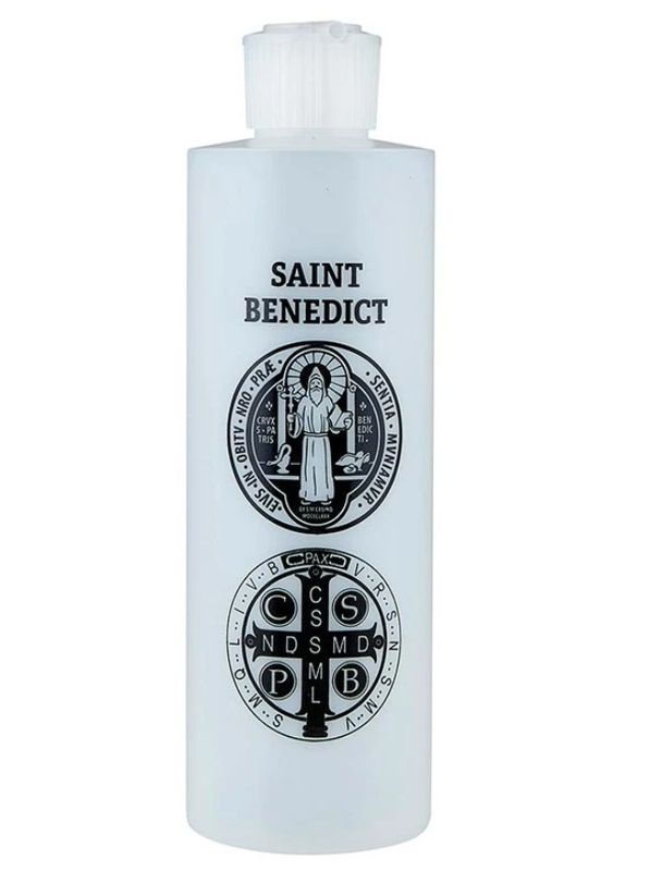 ST. BENEDICT MEDAL LARGE HOLY WATER BOTTLE