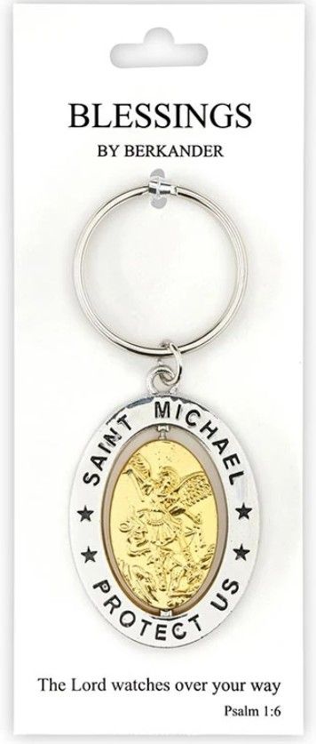 ST. MICHAEL REVOLVING KEY CHAIN