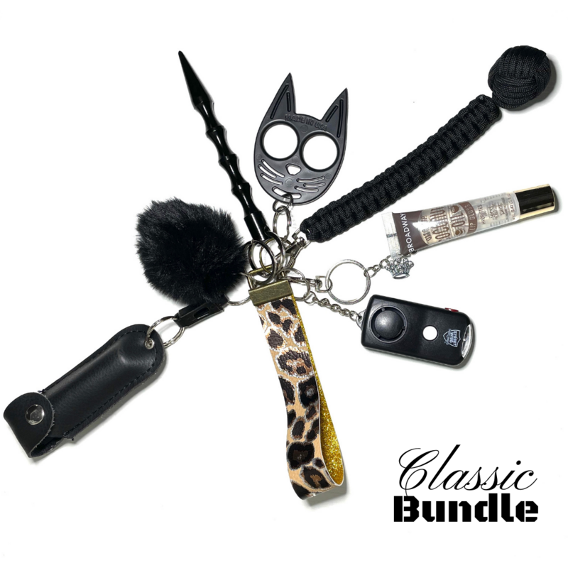 Black Leopard Defense Keychain Bundle