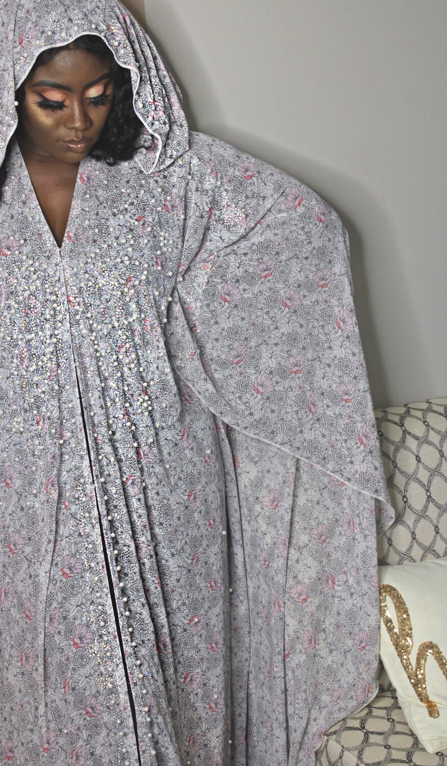 Floral Hooded Abaya