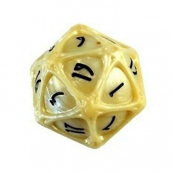 PolyHero 1d20 Orb - Parchment with Black Ink