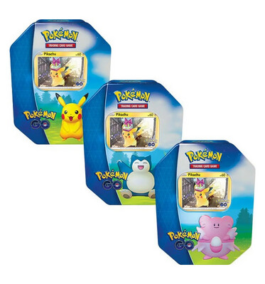 Pokemon 10.5 Pokemon Go Tin da Collezione (Pikachu/Snorlax/Blissey)