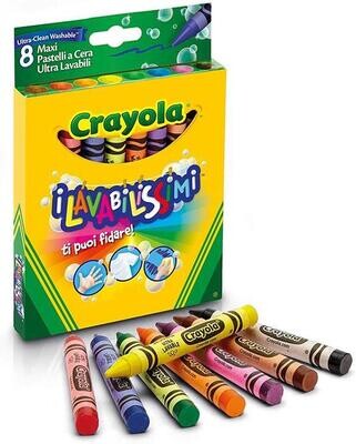 Crayola - I Lavabilissimi - 8 Maxi Pastelli a Cera Lavabili