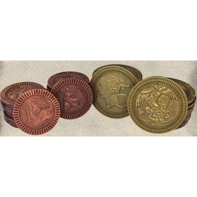 Darwin&#39;s Journey - Set of metal coins e drawstring bag