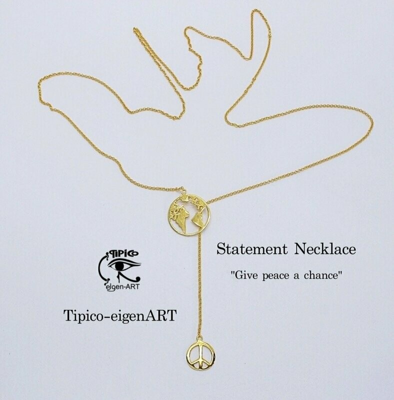 Aussage Collier Aussage Collier "give peace a chance" (vergoldet)