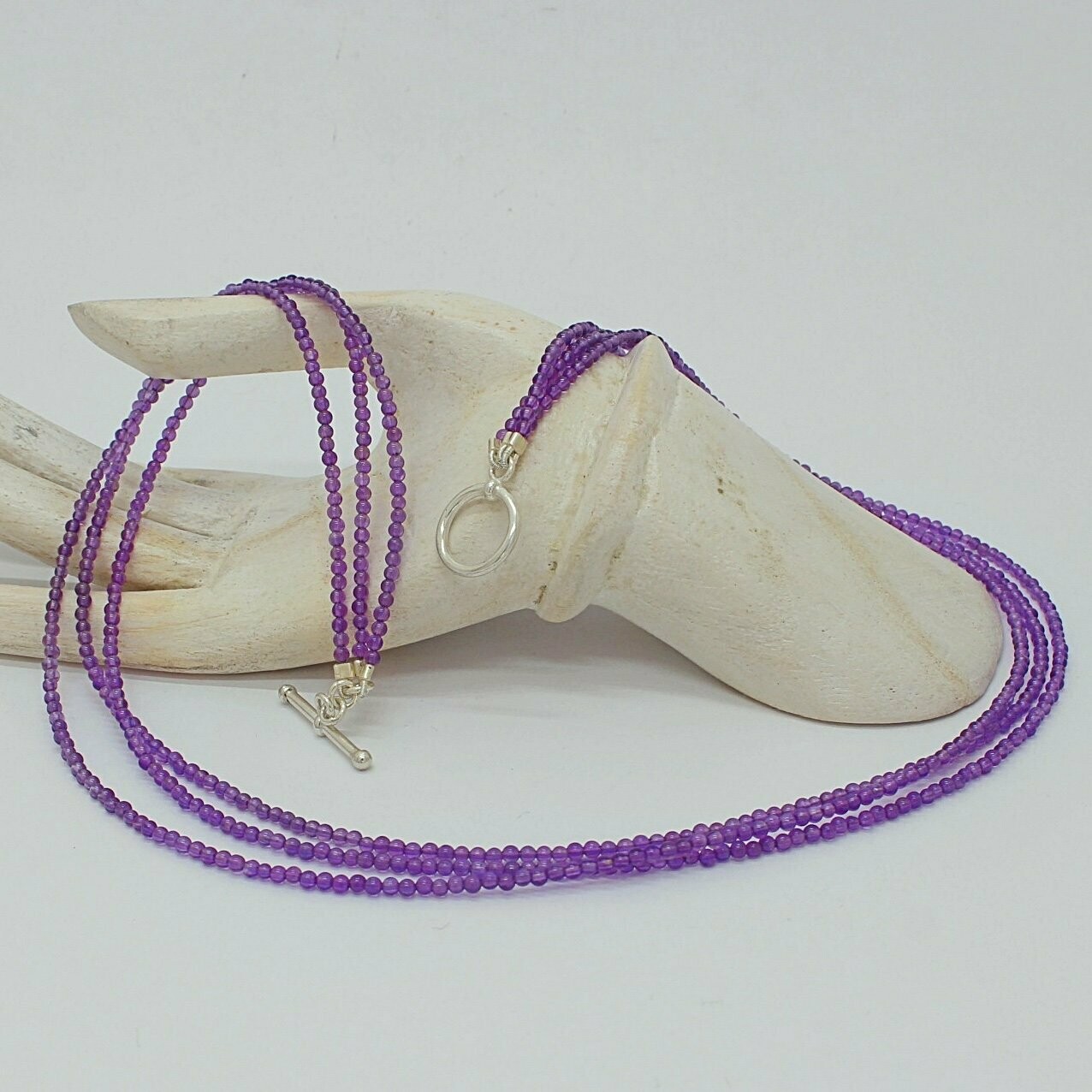 Kette Amethyst facetiert 3reihig- 
50 cm