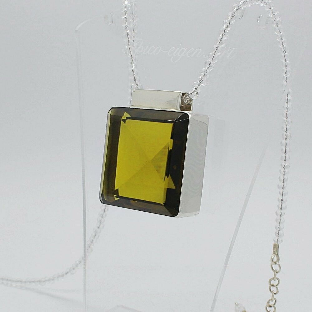 Anhänger Obsidian goldbraun quadratisch "box" - 3,5 x 3,5 cm