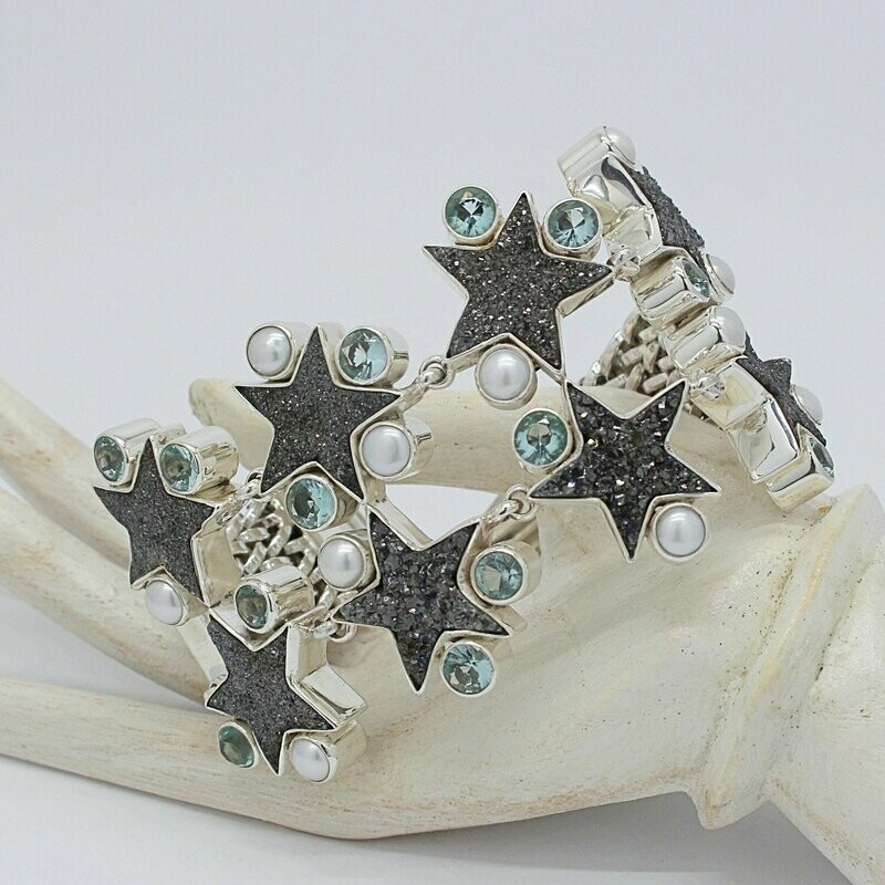Unikat Armband Achatdruse Unikat Armband Achatdruse "star shower"- 1,5 x 2 cm