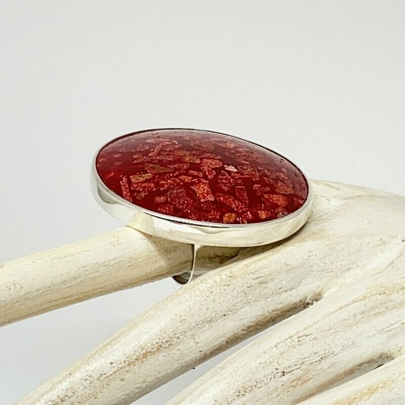 Ring Koralle pattern (rec) rund - 4 cm Ring Koralle pattern (rec) rund - 4 cm