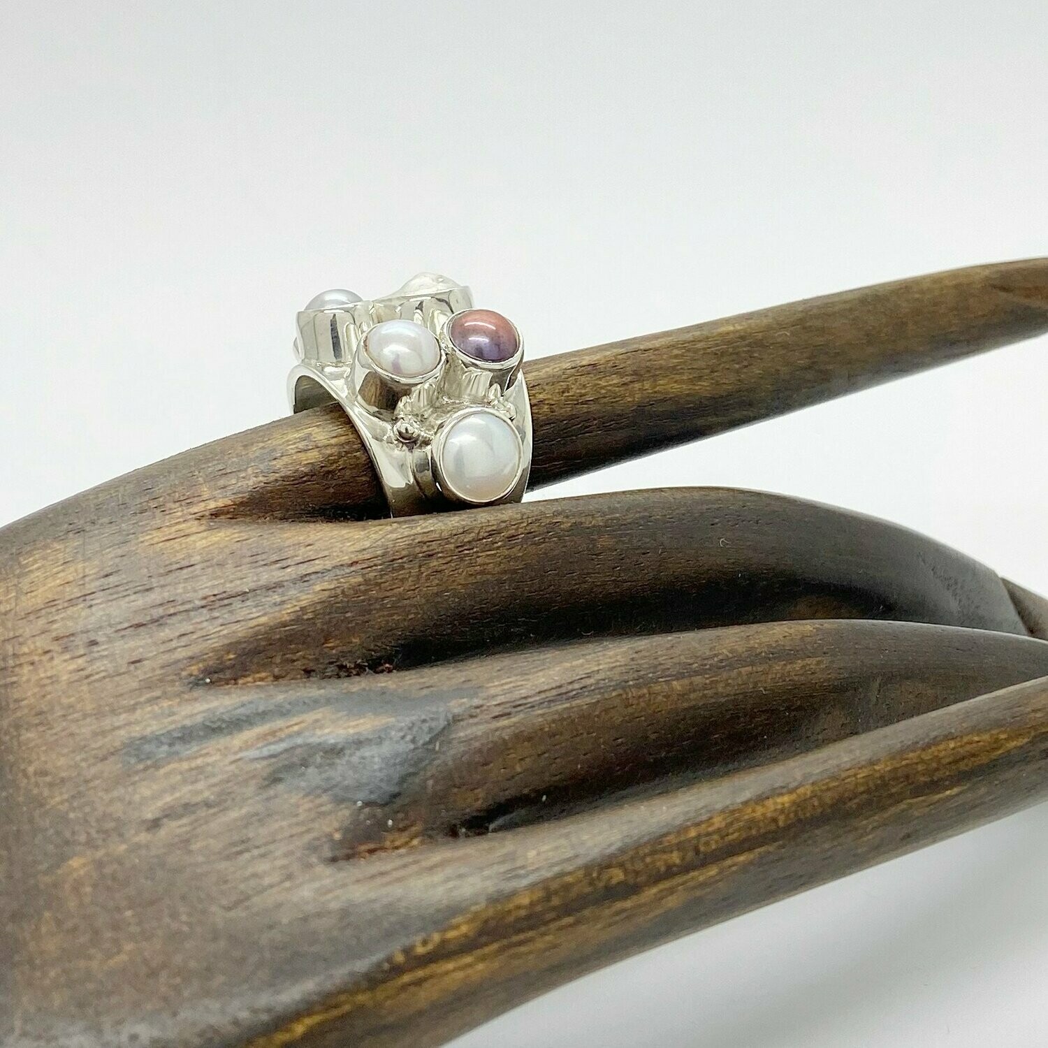 Ring Zuchtperlen/Zirkonia "pearl gathering"