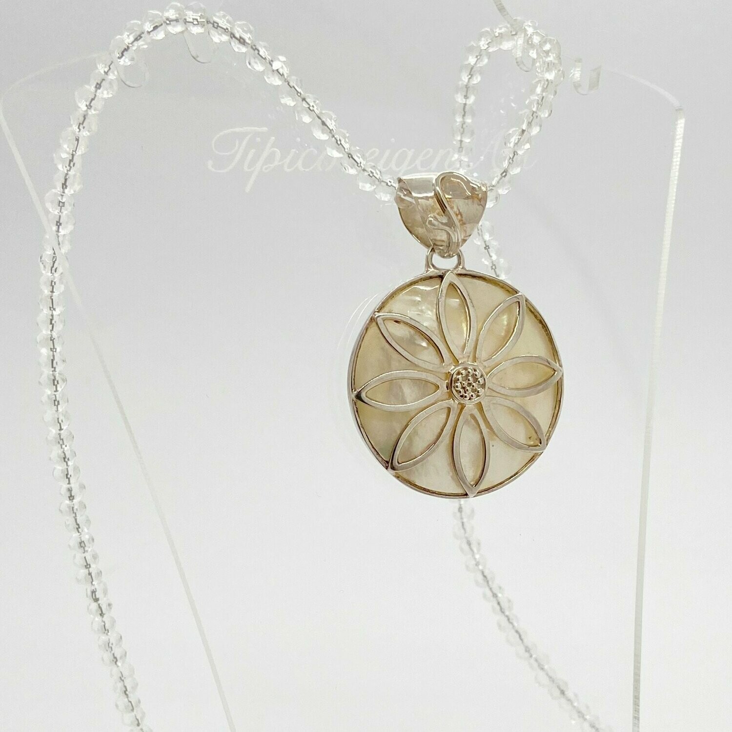 Anhänger Perlmutt rund "sunflower"  - 
3 cm