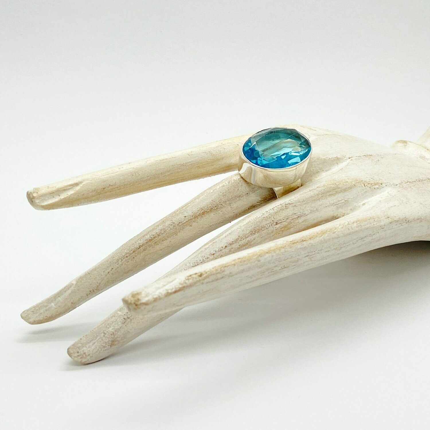 Ring oval eisblau - 1,5 x 2,5 cm