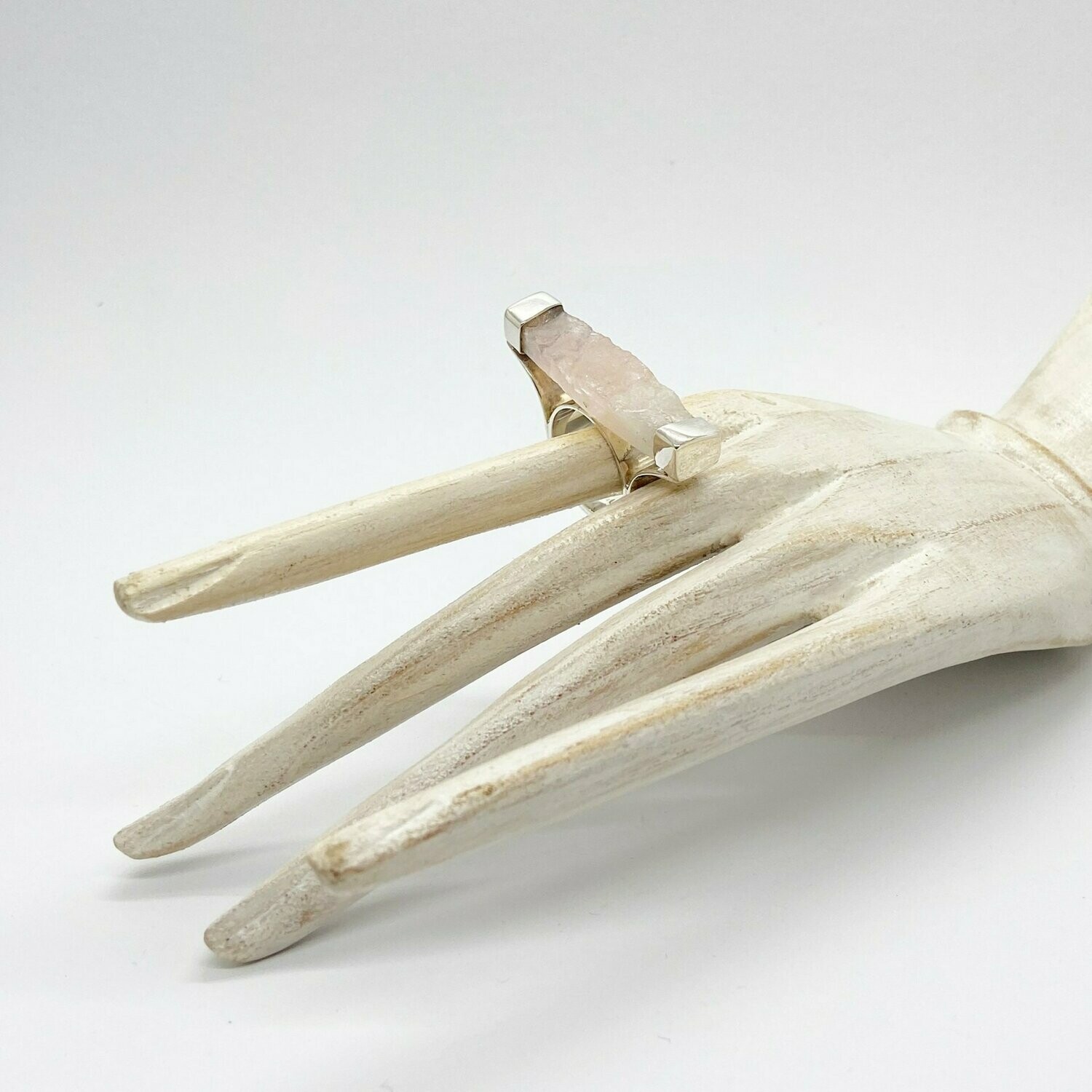 Ring Rosenquarz (roh) "balance" - 1 x 4,5 cm