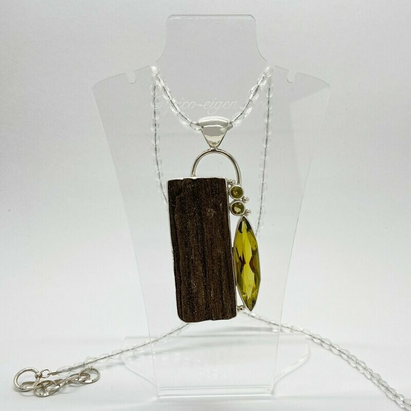 Anhänger Versteinertes Holz / Obsidian goldbraun - 2,3 x 6 cm Anhänger Versteinertes Holz / Obsidian goldbraun - 2,3 x 6 cm