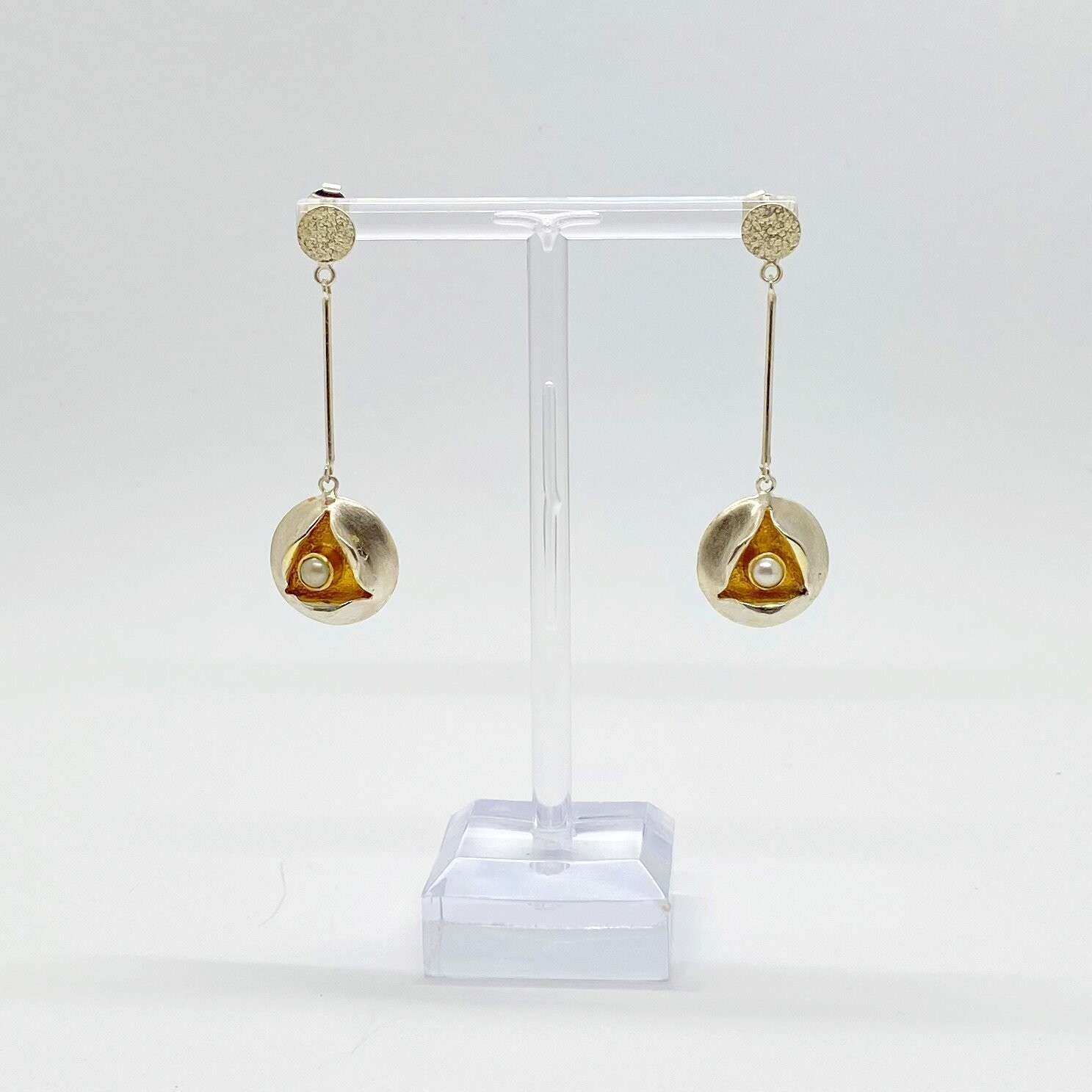 Ohrstecker Zuchtperle  "Lotus" - 4,5 cm