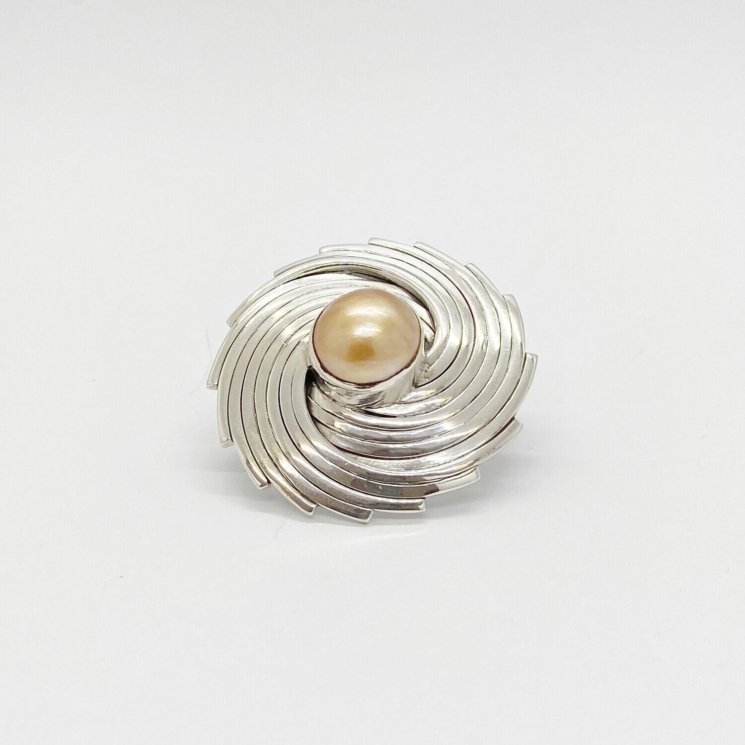 Brosche Mabeperle   "Whirl" - 1,5  cm