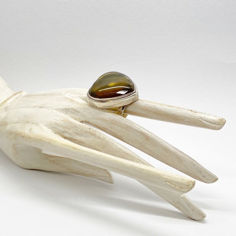 Ring Obsidian Herz goldbraun - 3 x 3 cm Ring Obsidian Herz goldbraun - 3 x 3 cm