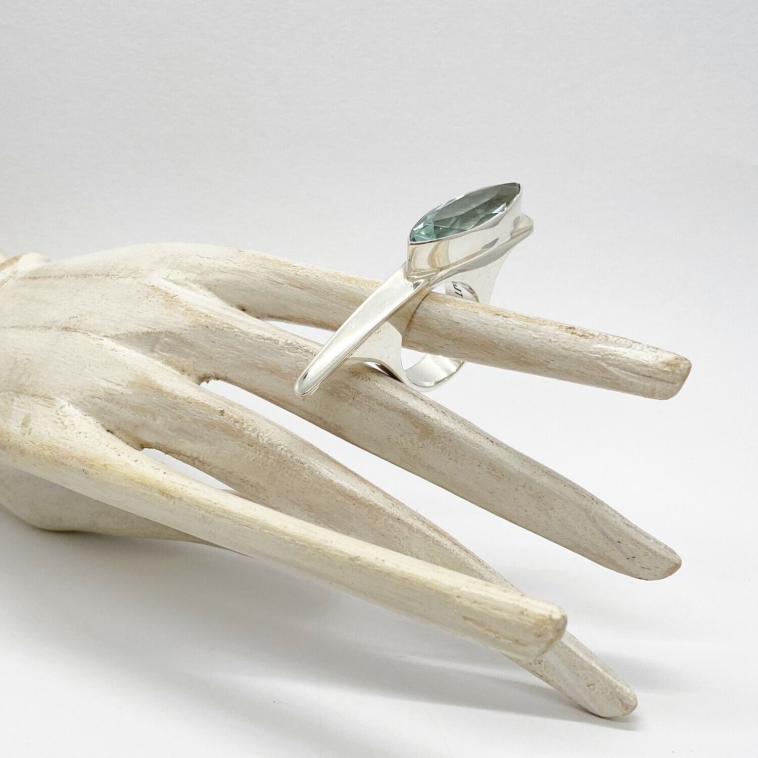 ​Ring Obsidian Navette meerblau "space"