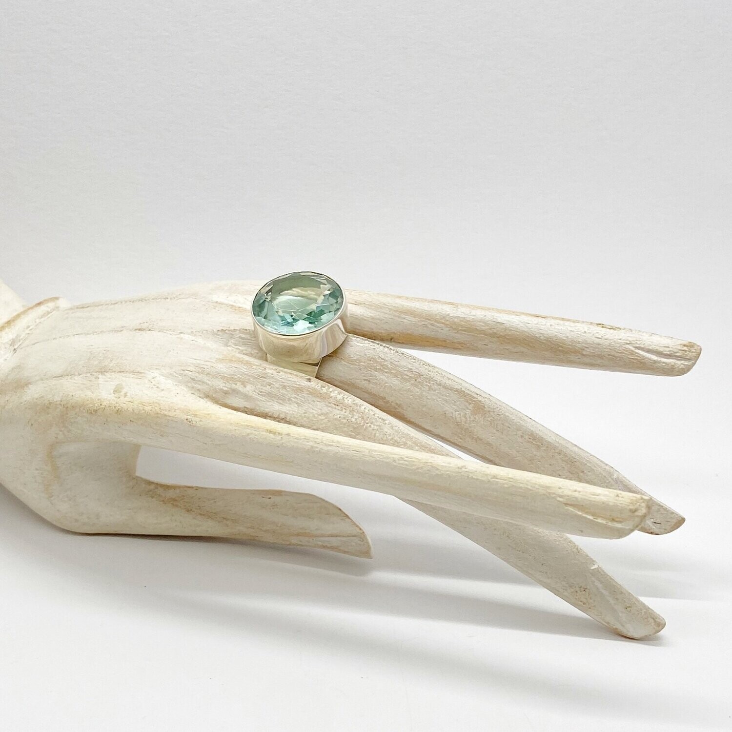 Ring Obsidian rund meerblau - 2 cm
