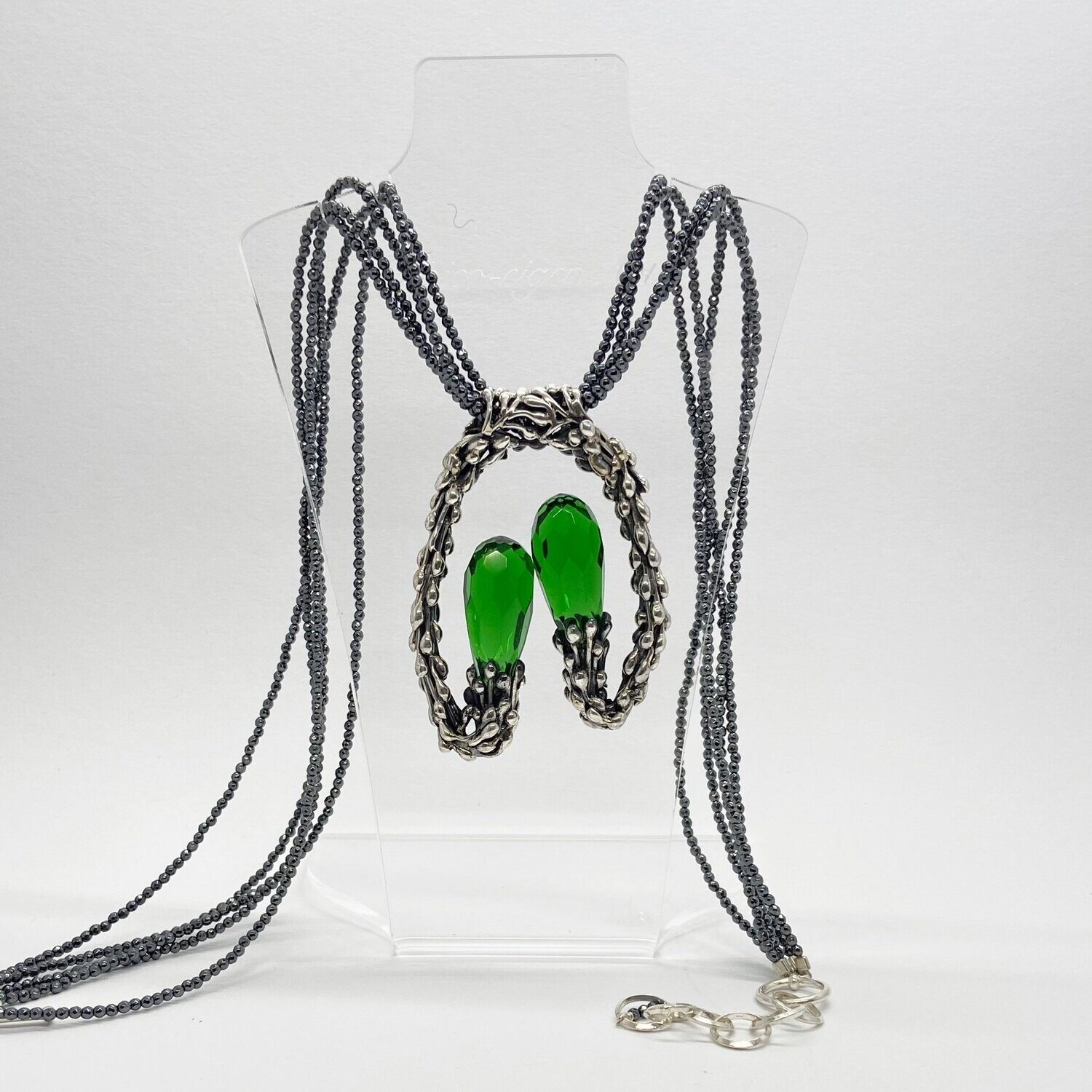 Anhänger Obsidian smaragdgrün "blossoms awaken"