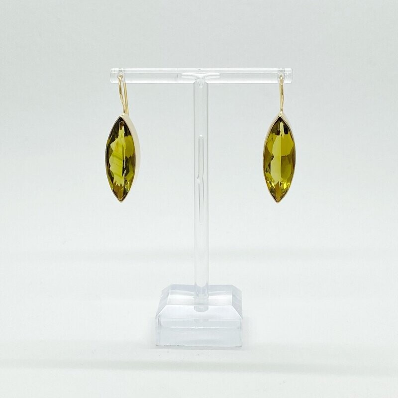 Ohrhänger Obsidian goldbraun Navette - 1 x 3 cm Ohrhänger Obsidian goldbraun Navette - 1 x 3 cm