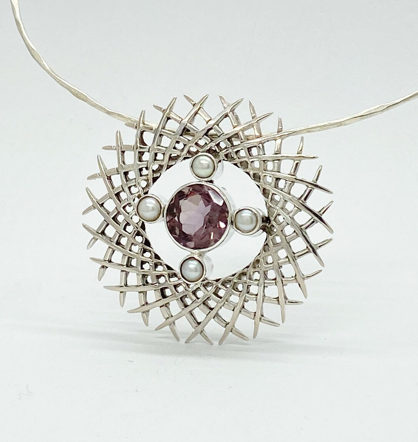 Unikat Anhänger Amethyst / Zuchtperle "Star"