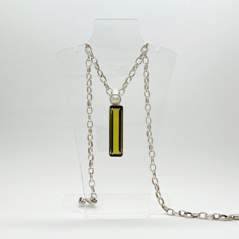 Anhänger Obsidian goldbraun rechteckig/Zuchtperle - 1 x 4 cm Anhänger Obsidian goldbraun rechteckig/Zuchtperle - 1 x 4 cm