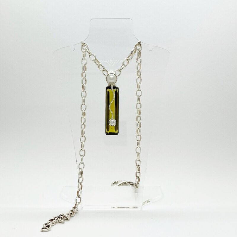 Anhänger Obsidian goldbraun rechteckig/Zuchtperle - 1 x 4 cm Anhänger Obsidian goldbraun rechteckig/Zuchtperle - 1 x 4 cm