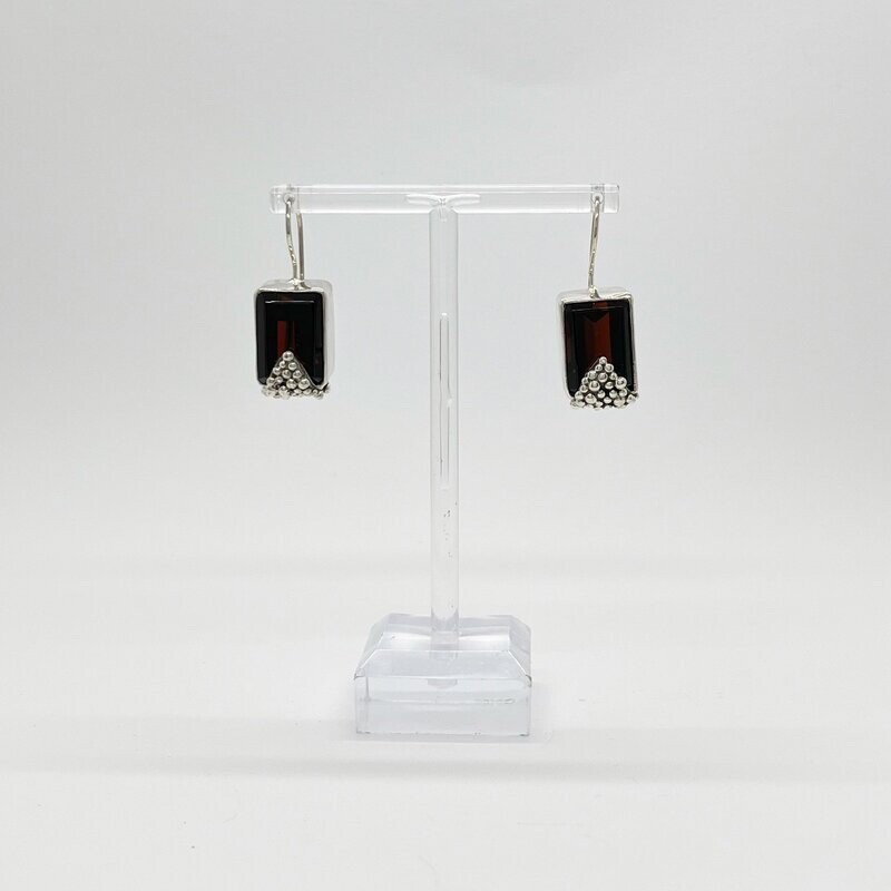 Ohrhänger Obsidian honigbraun rechteckig Ohrhänger Obsidian honigbraun rechteckig "bubbles" 1 x 1,5 cm