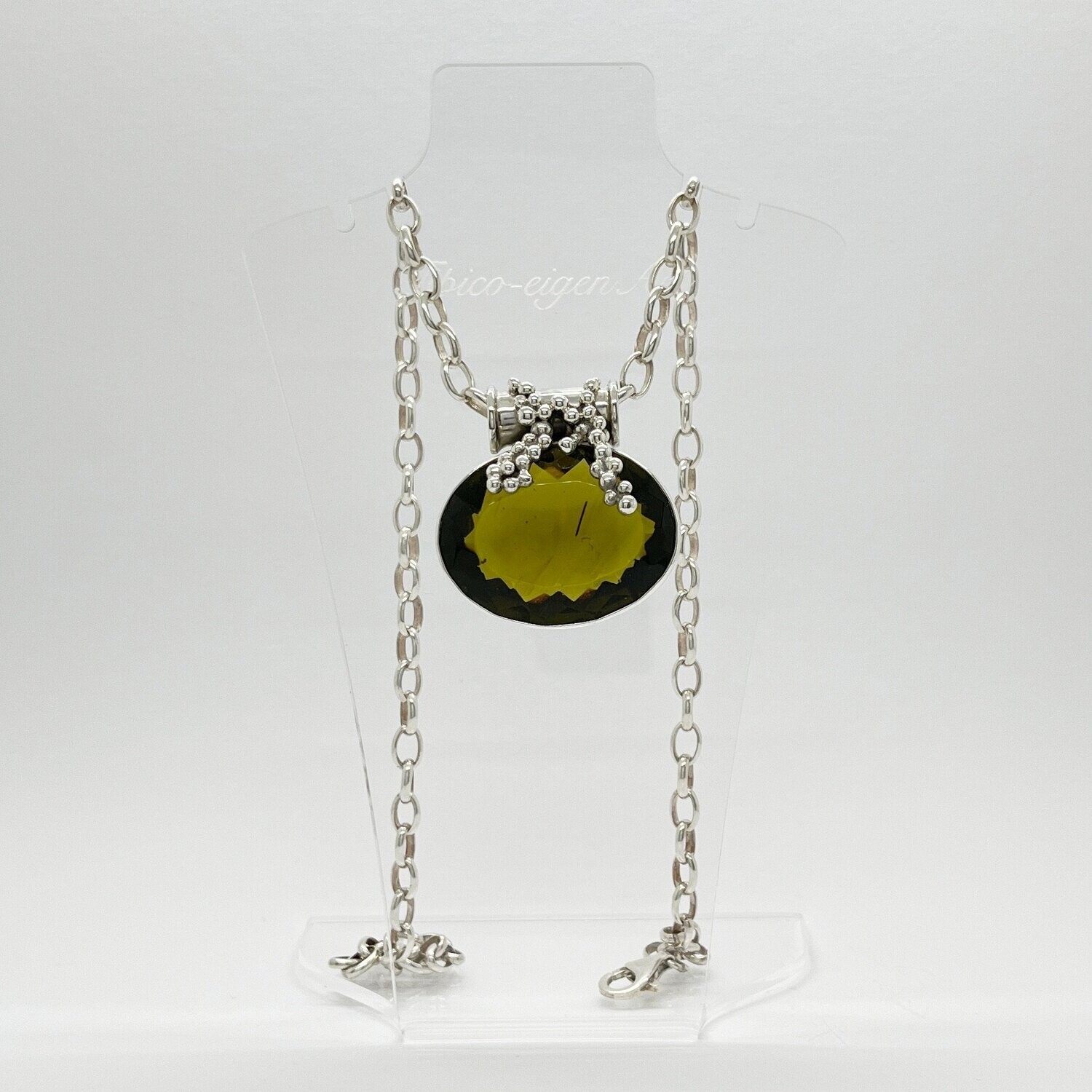 Anhänger Obsidian goldbraun oval "grapes" - 3,5 x 4 cm