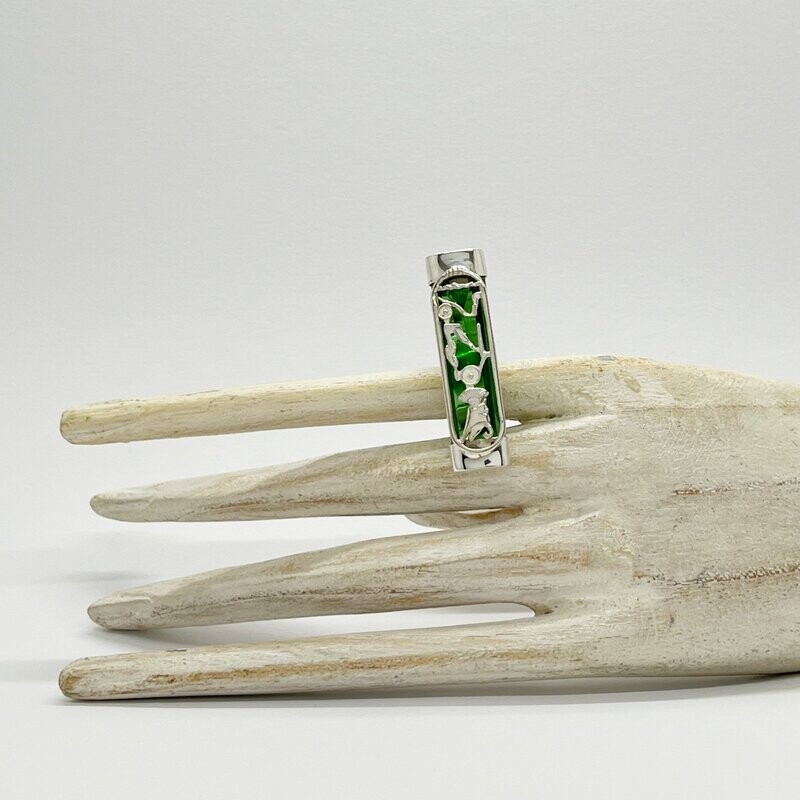Ring Obsidian smaragdgrün Ring Obsidian smaragdgrün "pharaonic" - 1 x 4 cm