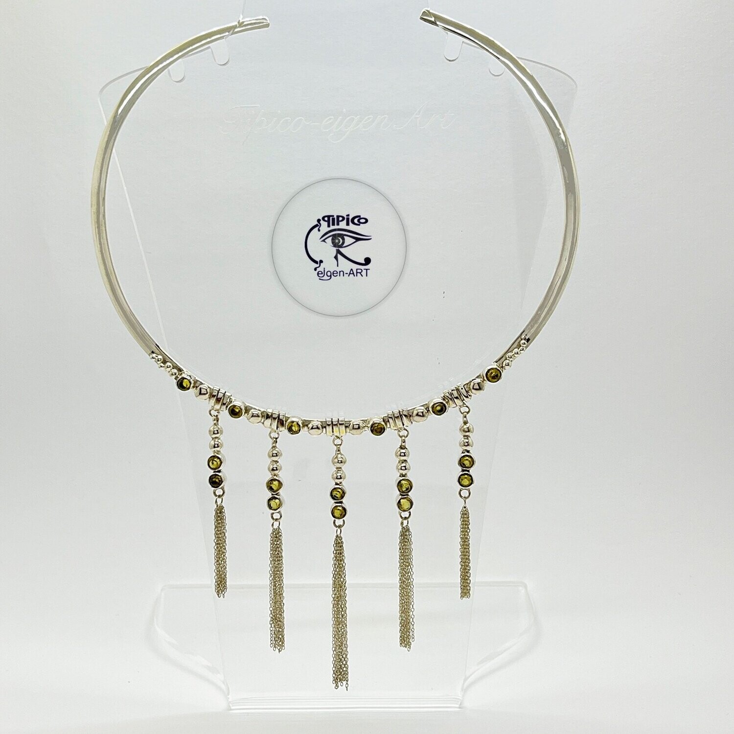 Unikat Halsreif Obsidian goldbraun - "Joyful Mood"