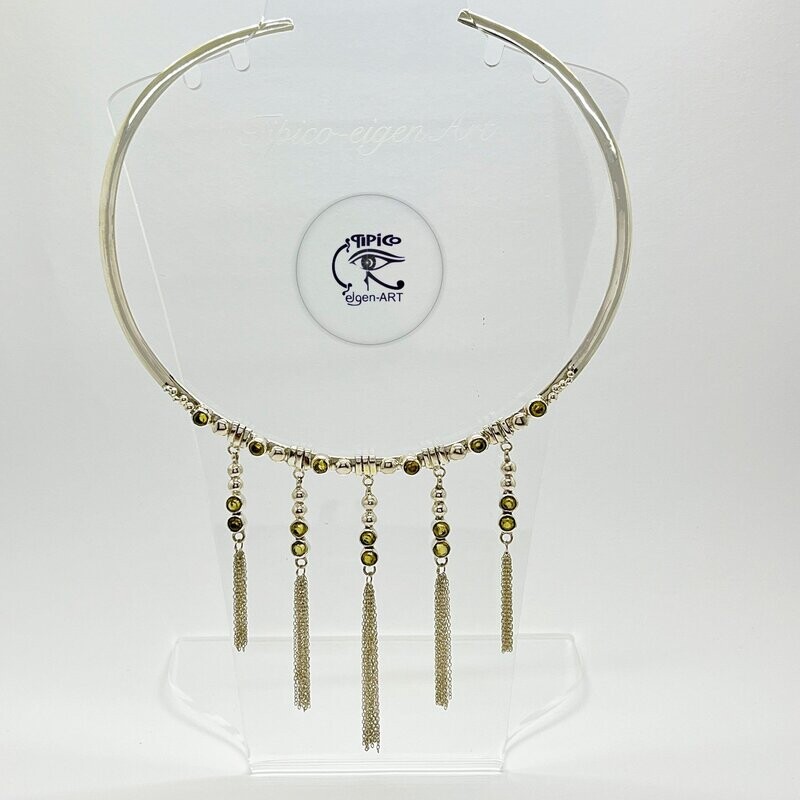 Unikat Halsreif Obsidian goldbraun - Unikat Halsreif Obsidian goldbraun - "Joyful Mood"