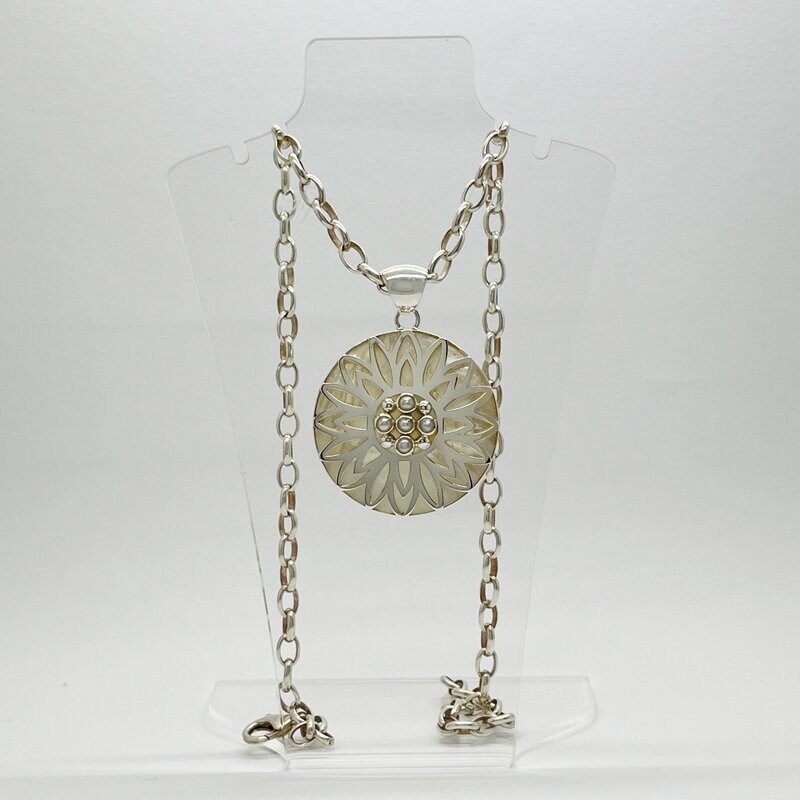 Anhänger Perlmutt/Zuchtperle Anhänger Perlmutt/Zuchtperle "sun flower" - 4 cm