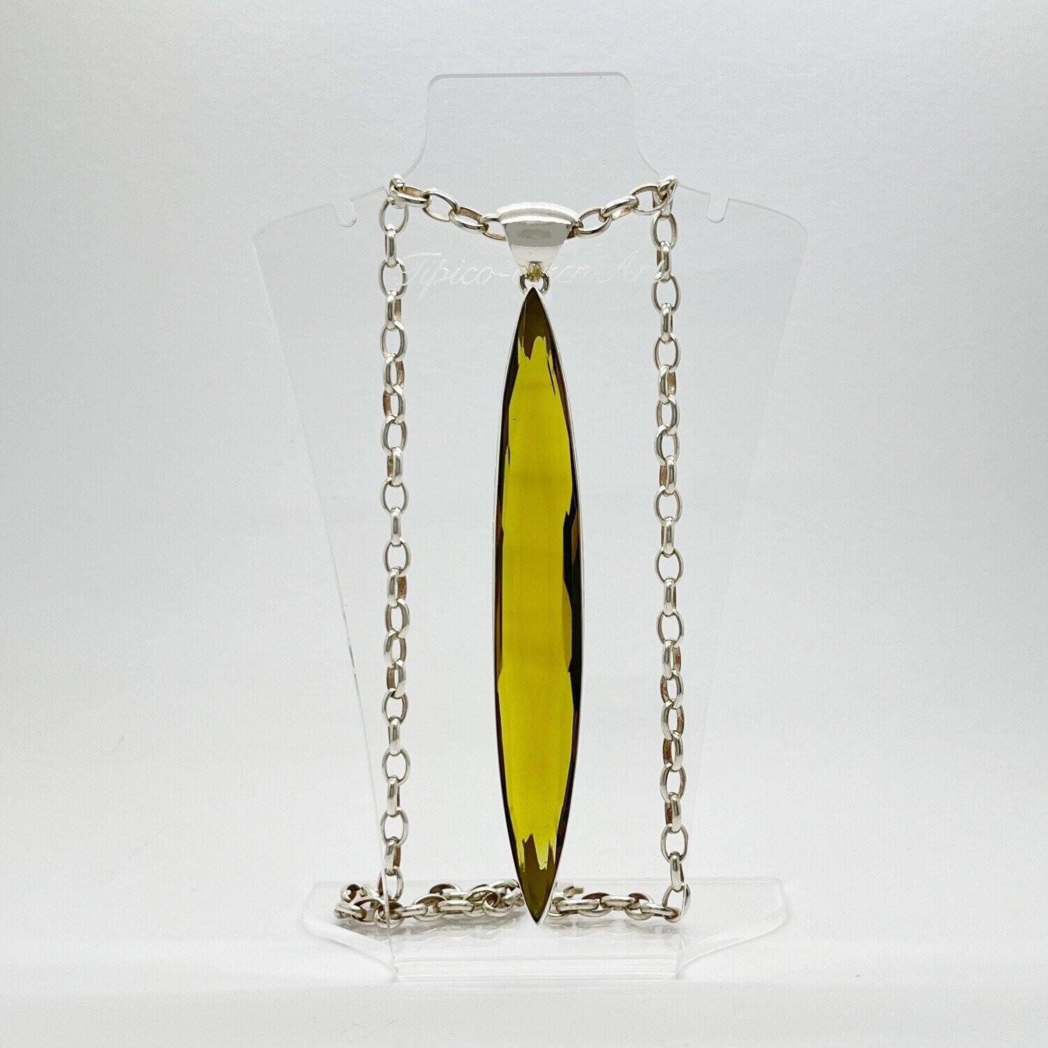 Anhänger Obsidian goldbraun navette - 1,5 x 11 cm