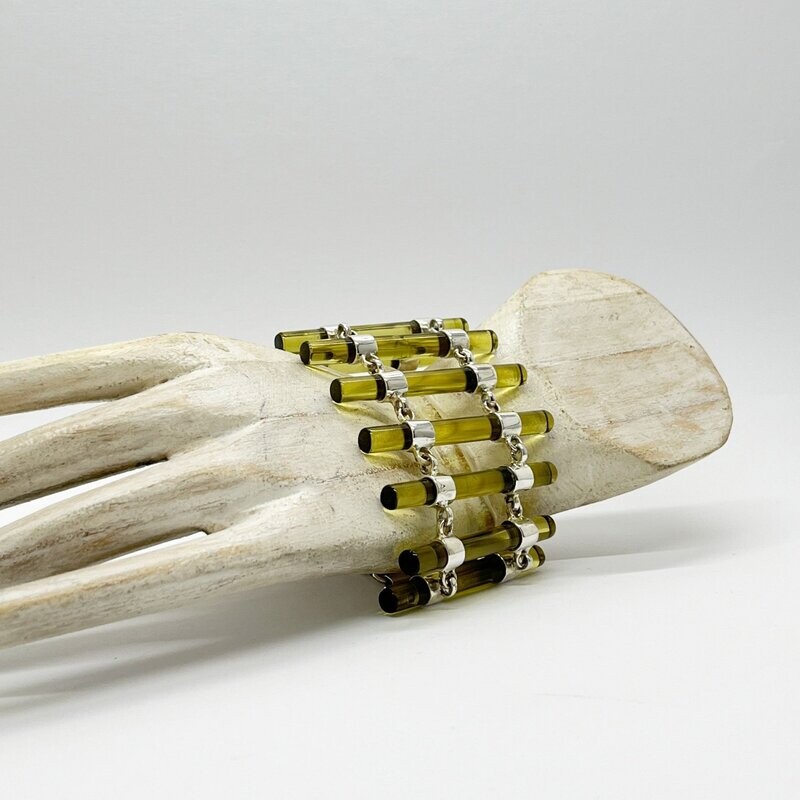 Armband Obsidian goldbraun Armband Obsidian goldbraun "modern organ pipes" - 0,5 x 5 cm