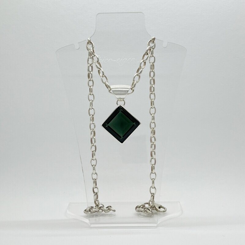 Anhänger Obsidian lichtschwarz quadratisch Anhänger Obsidian lichtschwarz quadratisch "quer" - 2 x 2 cm