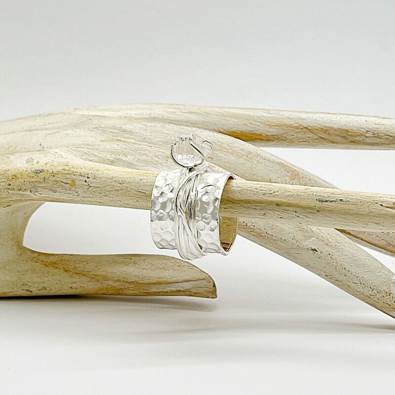 Ring Herkimer Diamant Ring Herkimer Diamant "silver wire" - 1 x 1 cm
