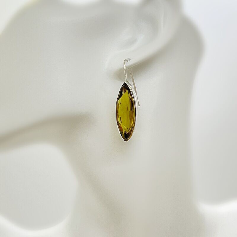 Ohrhänger Obsidian goldbraun Navette Ohrhänger Obsidian goldbraun Navette "stiff" - 1 x 3 cm