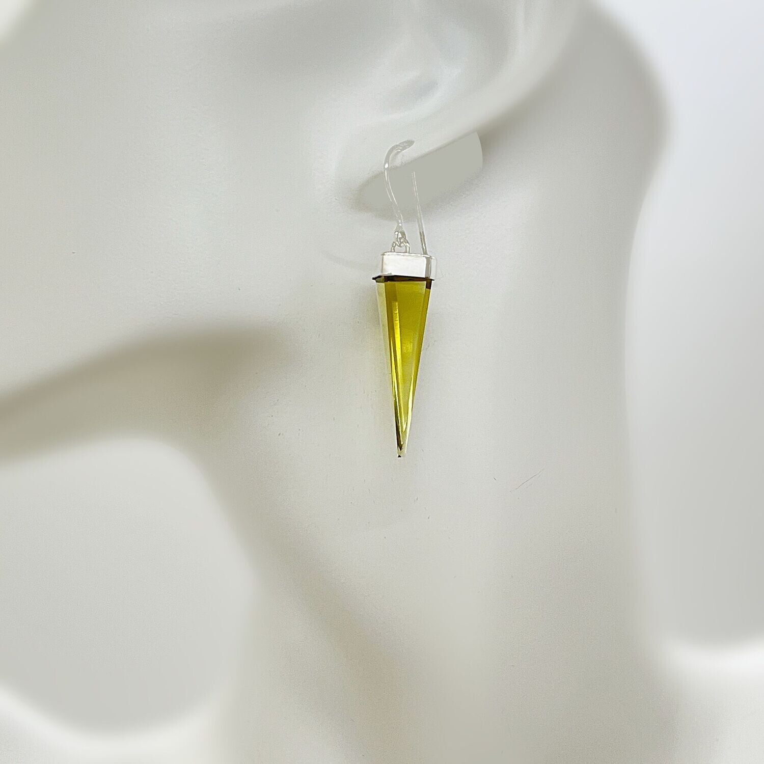 Ohrhänger Obsidian goldbraun "Pyramid" - 1 x 3 cm