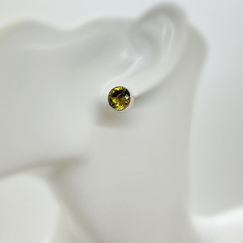 Ohrstecker Obsidian goldbraun rund - 1 cm Ohrstecker Obsidian goldbraun rund - 1 cm
