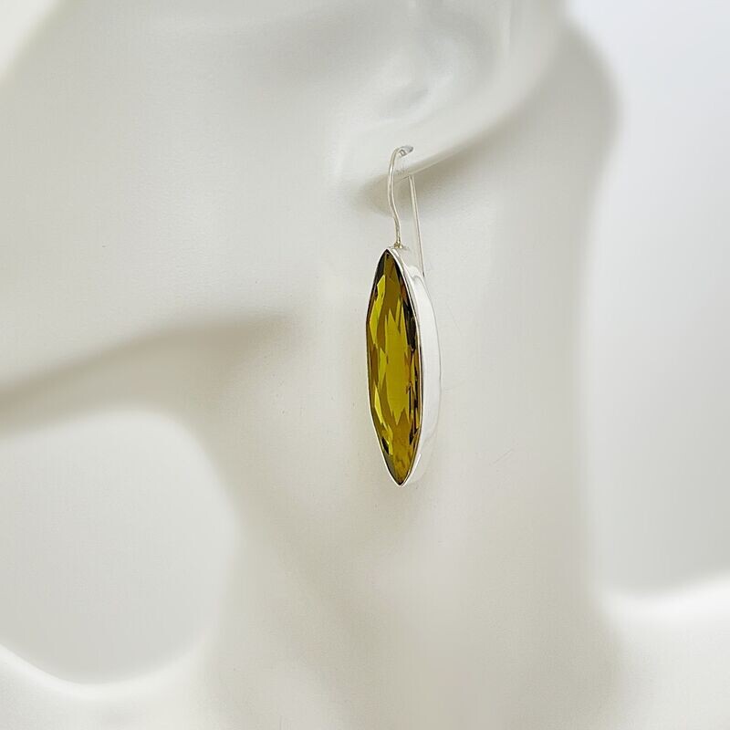 Ohrhänger Obsidian goldbraun Navette - 1 x 4 cm Ohrhänger Obsidian goldbraun Navette - 1 x 4 cm