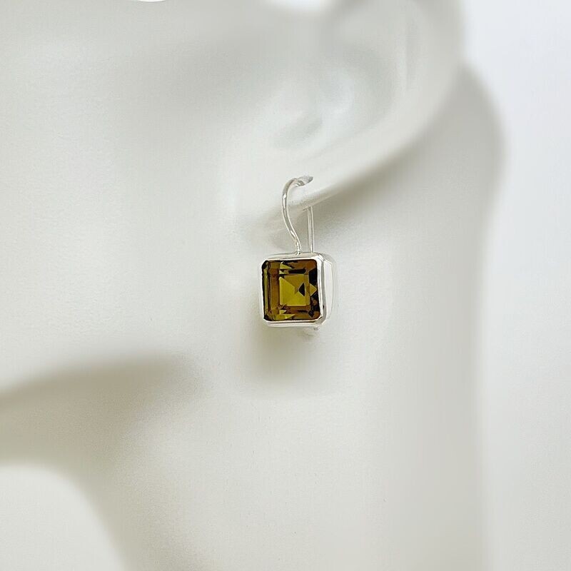 Ohrhänger Obsidian goldbraun quadratisch - 1 x 1 cm Ohrhänger Obsidian goldbraun quadratisch - 1 x 1 cm