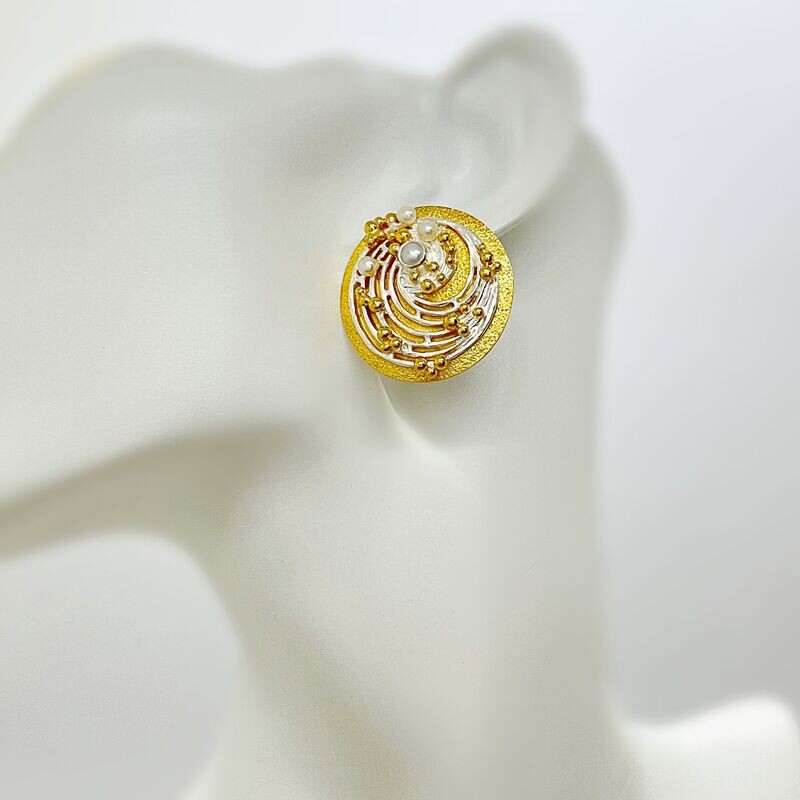 Ohrstecker Zuchtperle Ohrstecker Zuchtperle "golden cosmos" - 3 cm