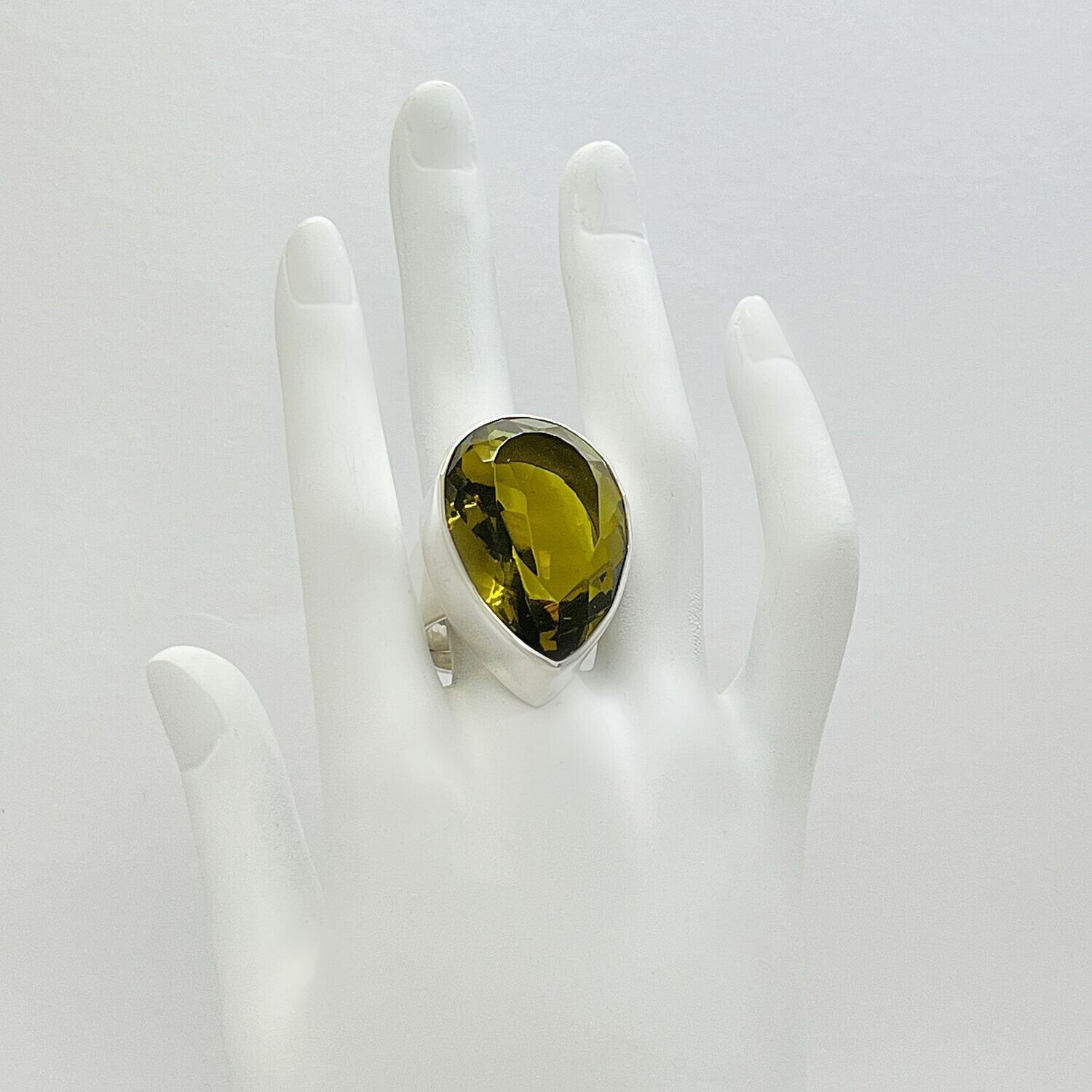 Ring Obsidian goldbraun tropfen - 
2 x 3 cm