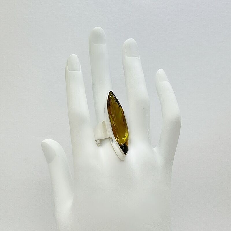 Ring Obsidian Navette goldbraun - 1 x 4 cm Ring Obsidian Navette goldbraun - 1 x 4 cm