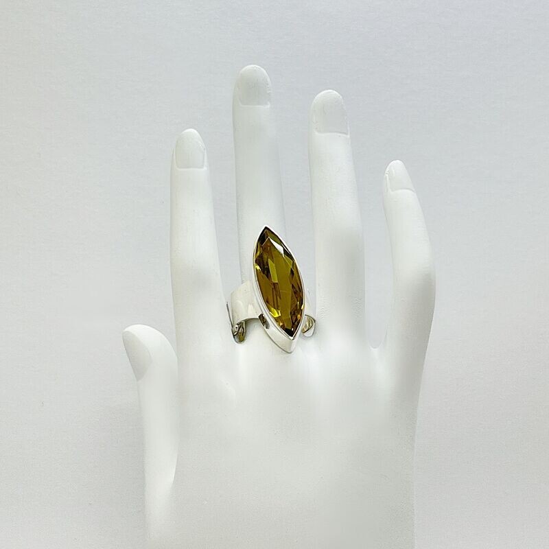 Ring Obsidian Navette goldbraun - 1 x 3 cm Ring Obsidian Navette goldbraun - 1 x 3 cm