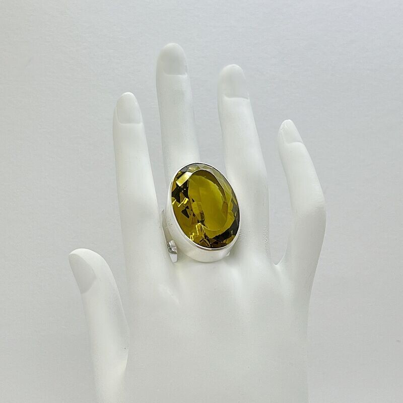 Ring Obsidian goldbraun oval - 2 x 3 cm