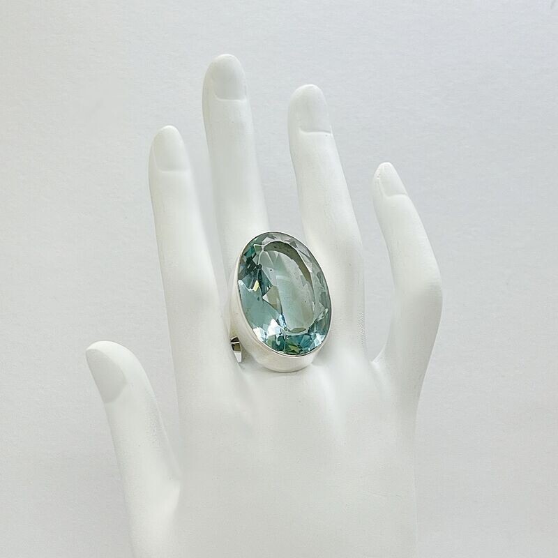 Ring Obsidian oval - meerblau 2 x 3 cm Ring Obsidian oval - meerblau 2 x 3 cm