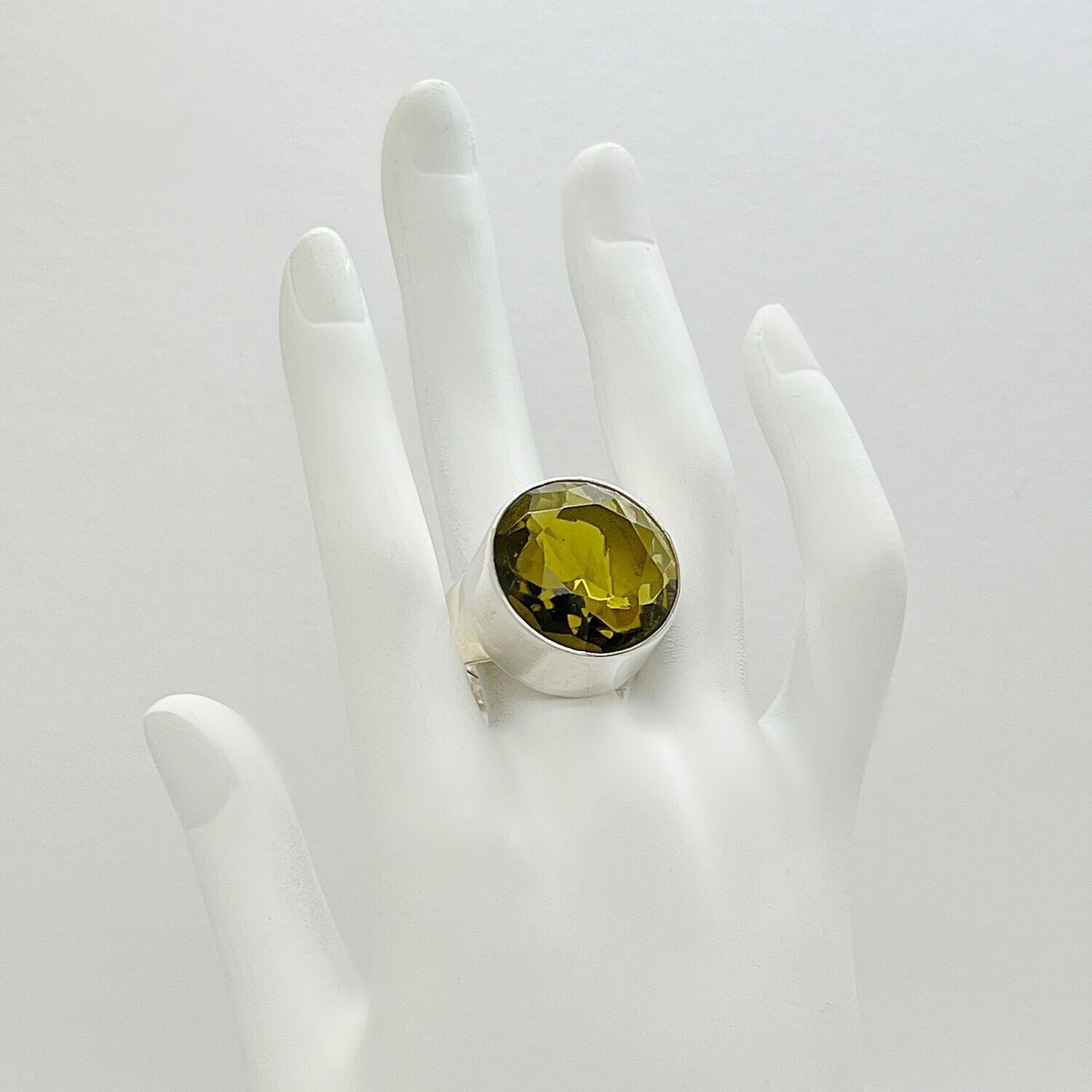 Ring Obsidian rund goldbraun - 2 cm